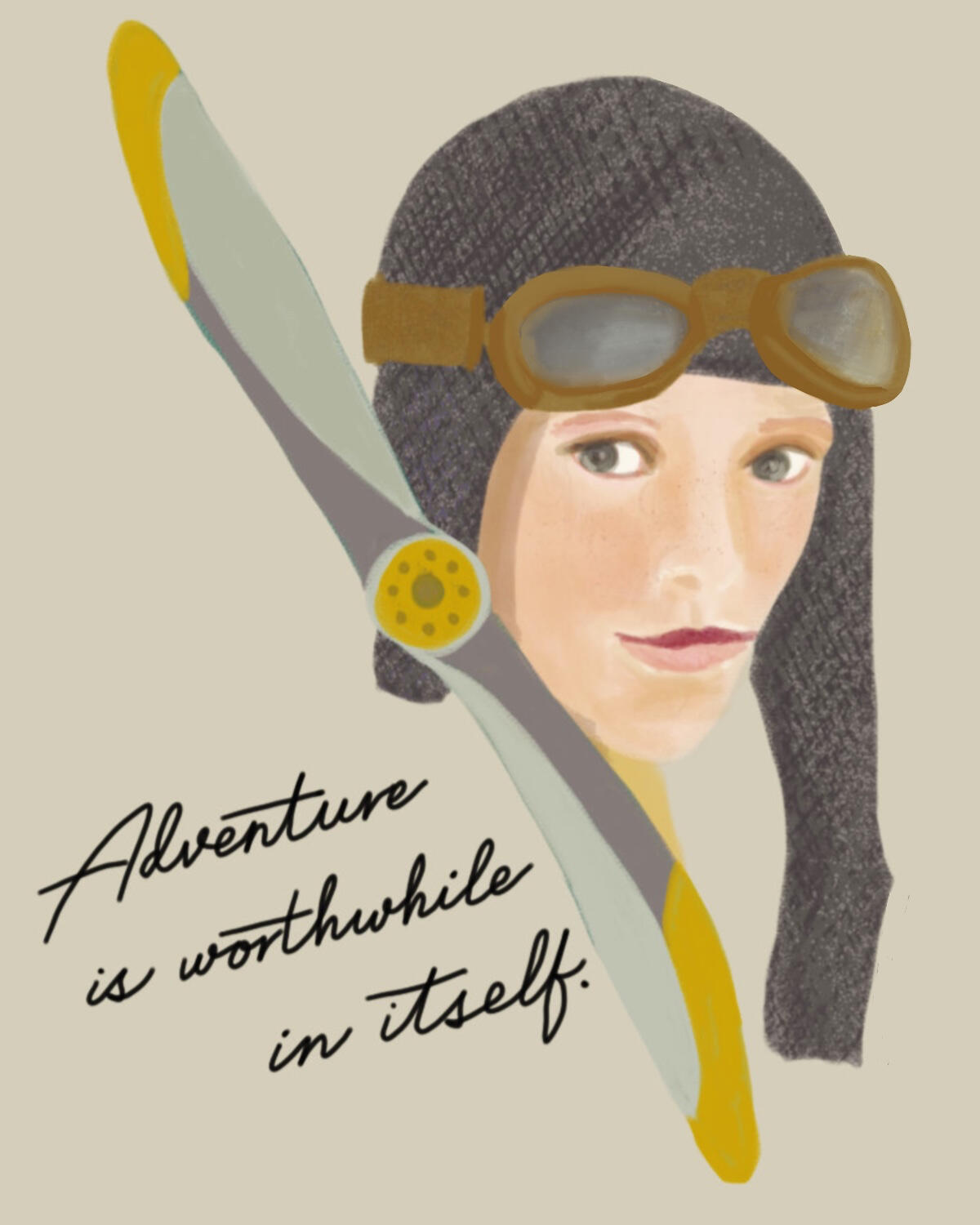 Amelia Earhart poster © by Lisa Firke